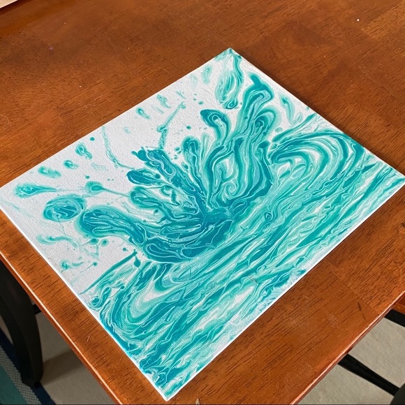 Water drop Original pouring fluid painting hand made - Picture 1 of 4